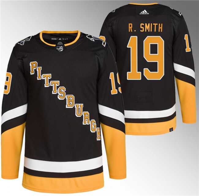 Mens Pittsburgh Penguins #19 Reilly Smith Black Stitched Jersey